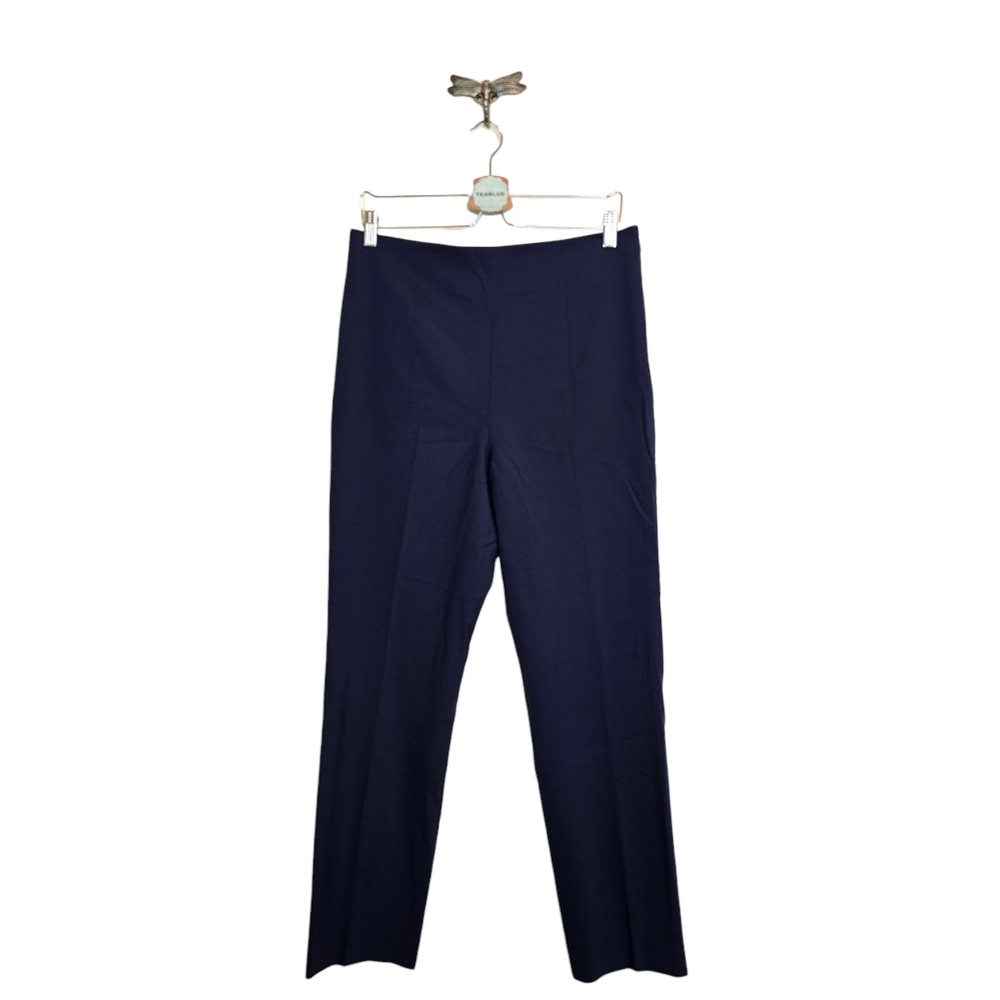 Tory Burch 10 Wool Blend Skylar Ankle Pants Navy Dark Blue 10
